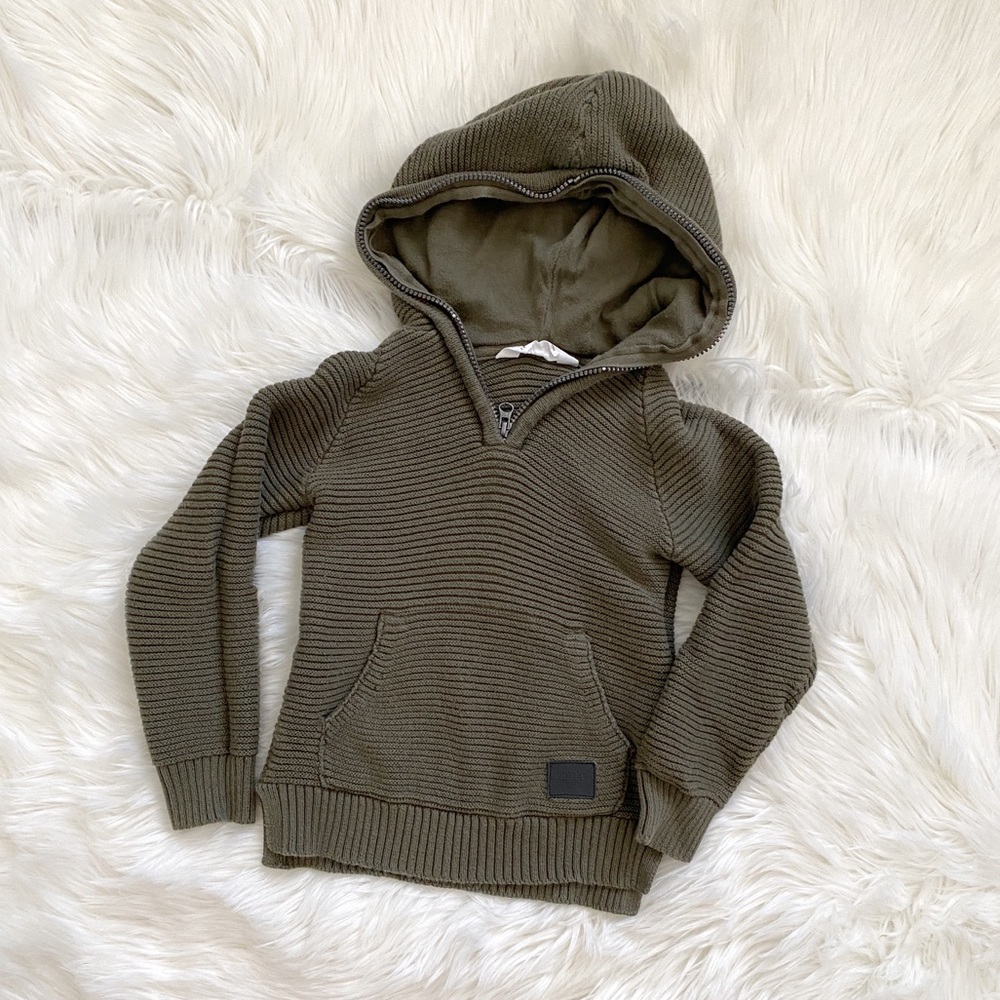 Kid's H&M Textured Olive Hoodie